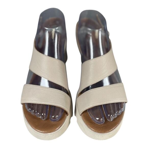 Bueno Women’s Gianna Beige Leather Wedge Sandals Size-37 (7) - Picture 3 of 9